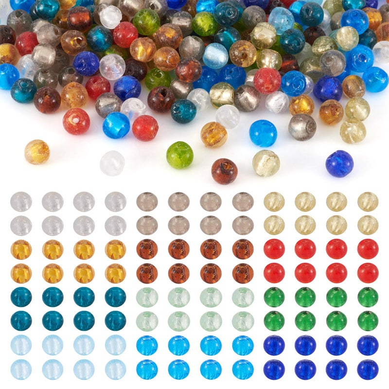 Craftdady 8mm Lampwork Glass Round Ball Spacer Beads 200Pcs Random Mixed Colors Handcrafted Hole: 2mm for Jewelry Making - Image 1